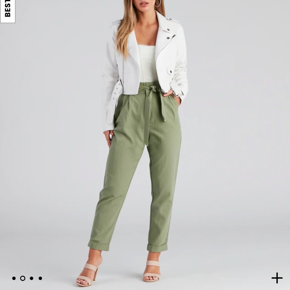 WINDSOR Trendy & Tapered High Waist Paperbag Pants